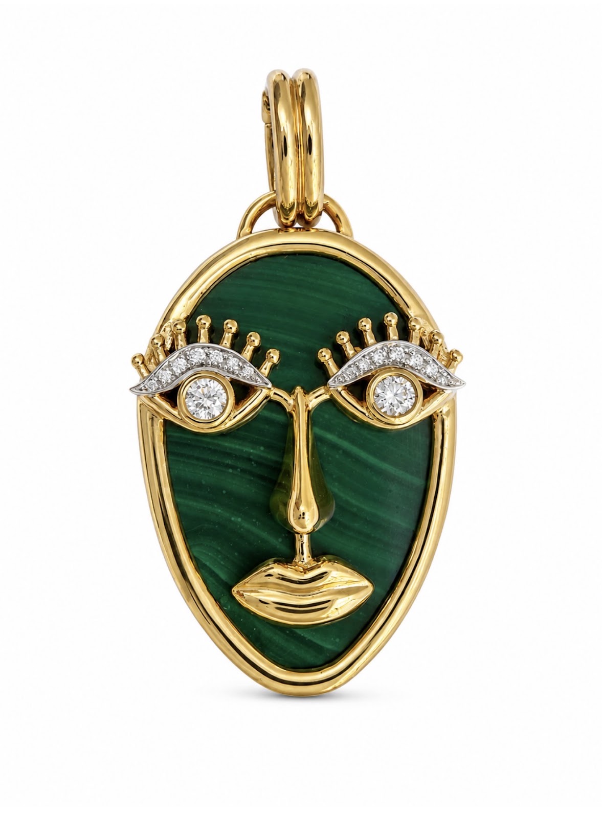 Single Faced Pendant with Malachite