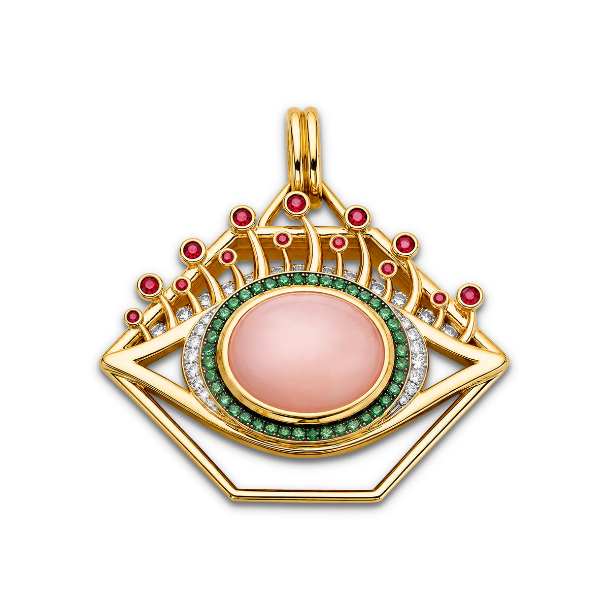 Sm Pink Opal Eye Pendant