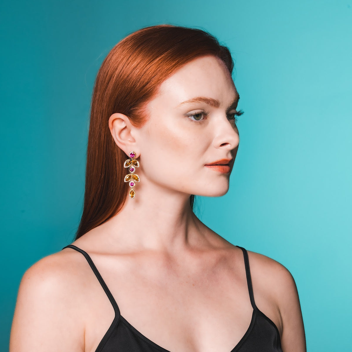 Falling Leaves Earring on model