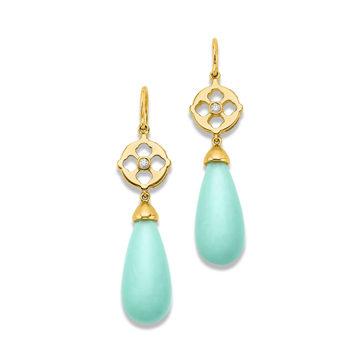 Green Chalcedony Drop Earrings