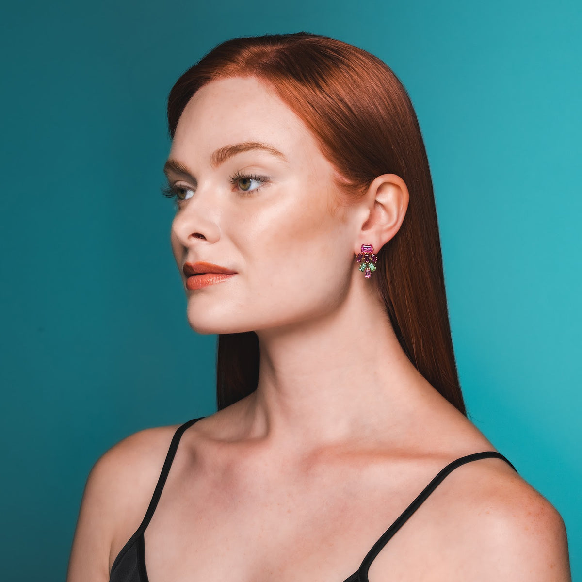 Cubist Earrings on model