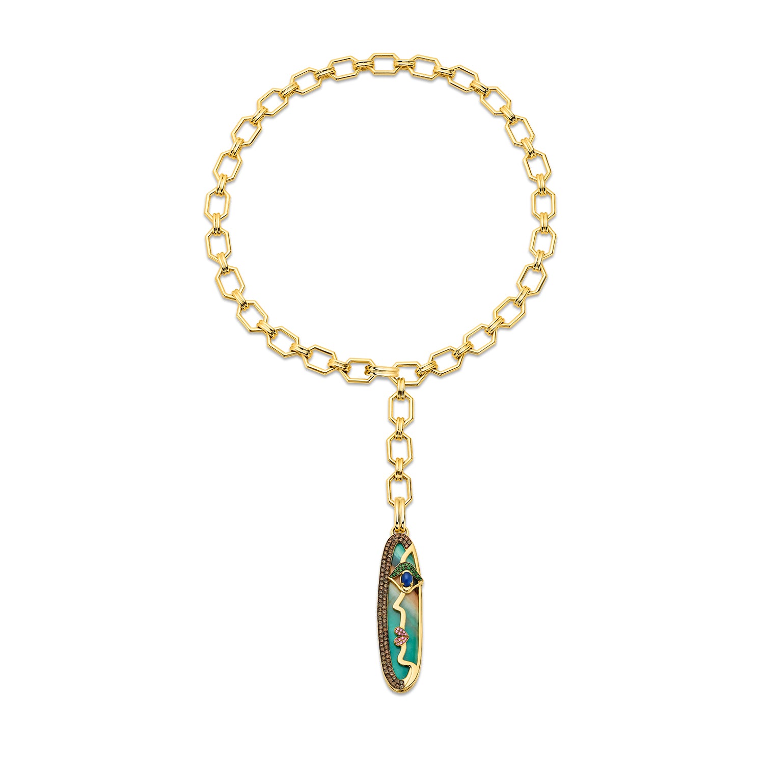 Oval Half Face Pendant