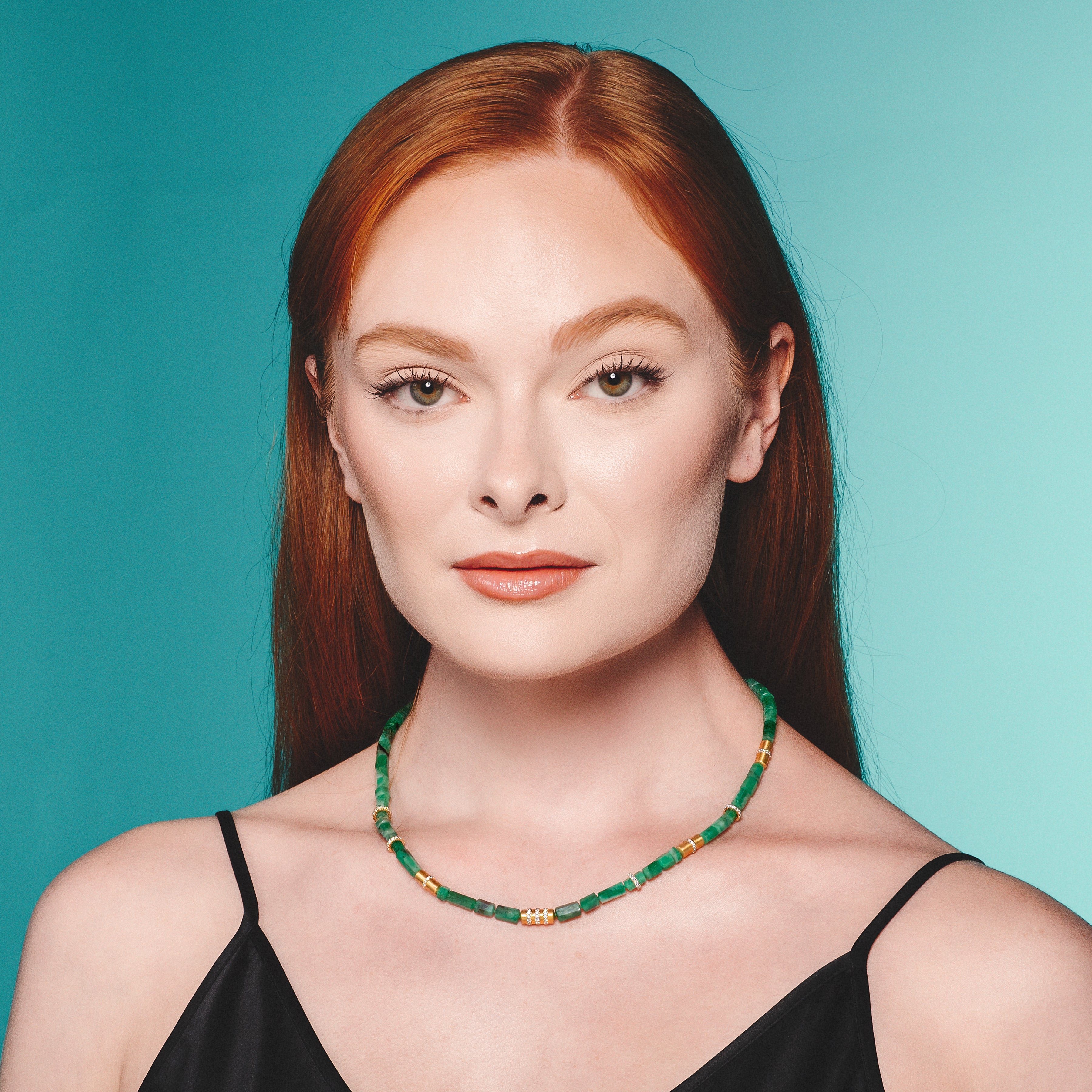 Small Emerald Beaded Necklace