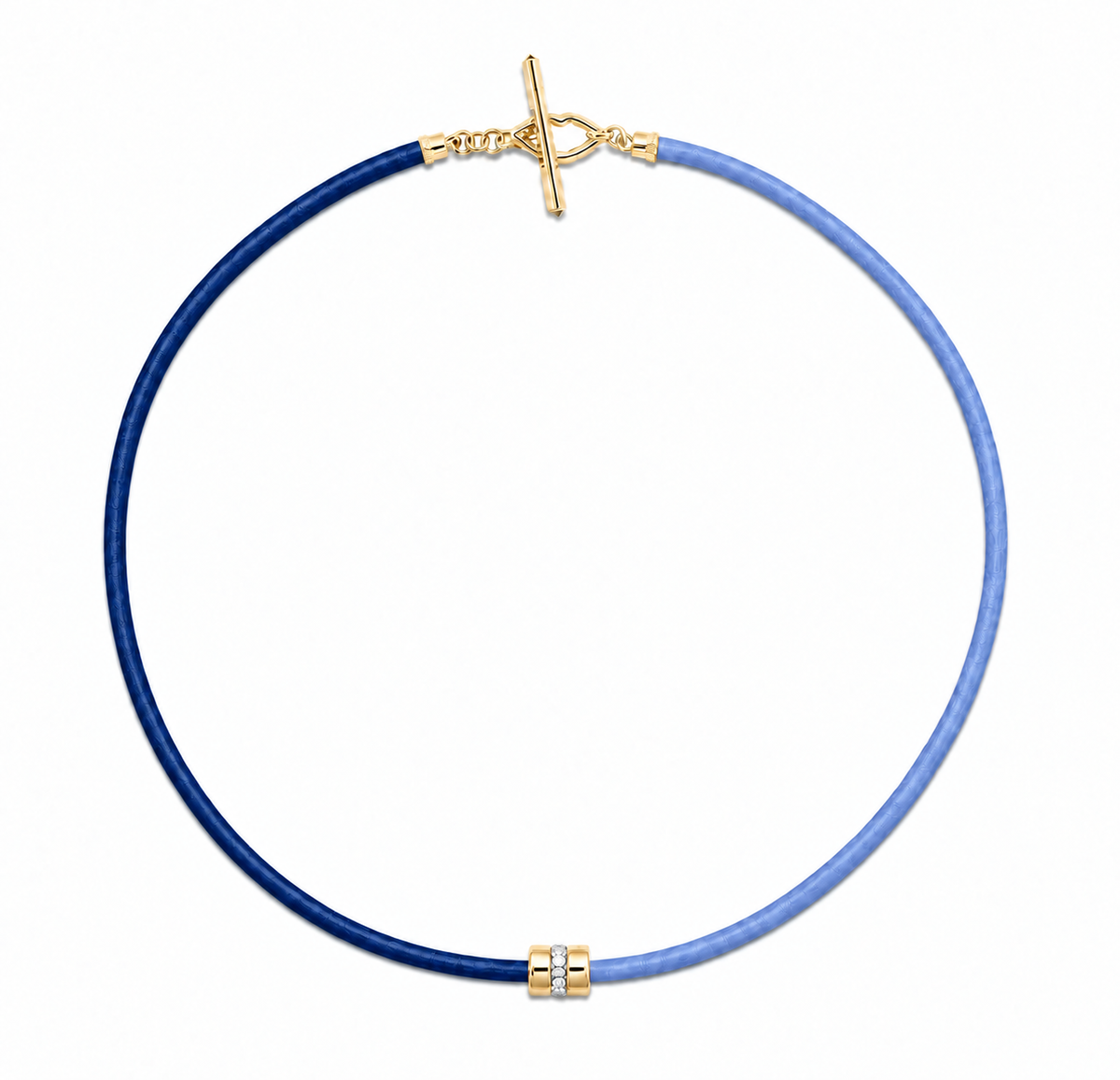 Dark + Light Blue Leather Cord