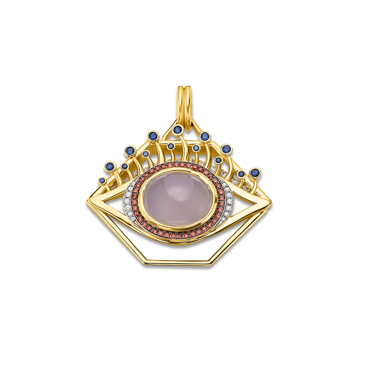 Small Purple Chalcedony Eye Pendant
