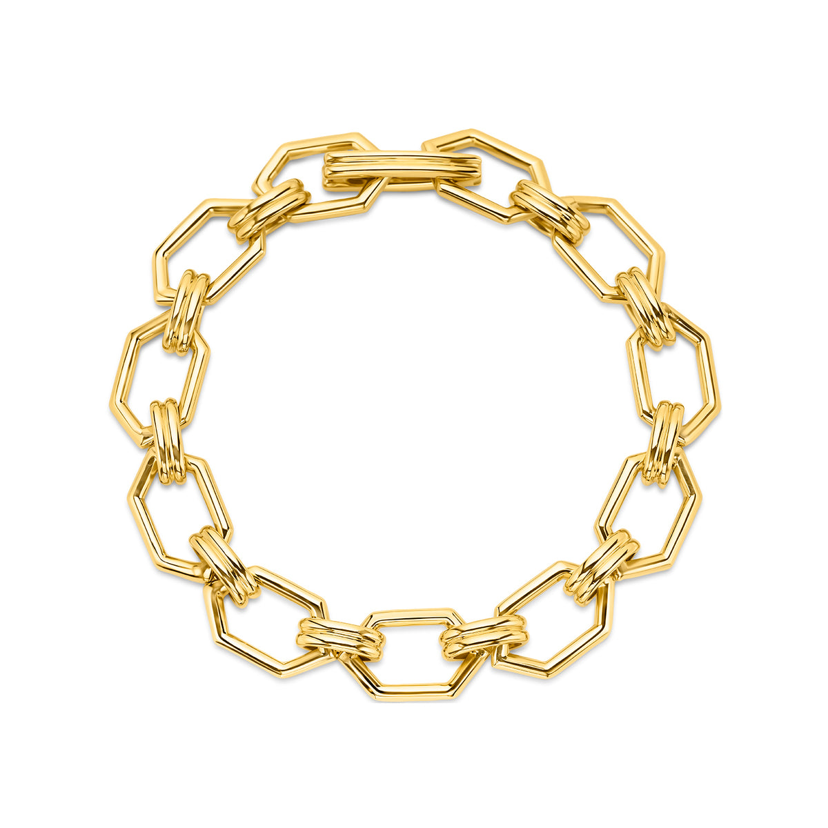 Elongated Hexagon link bracelet