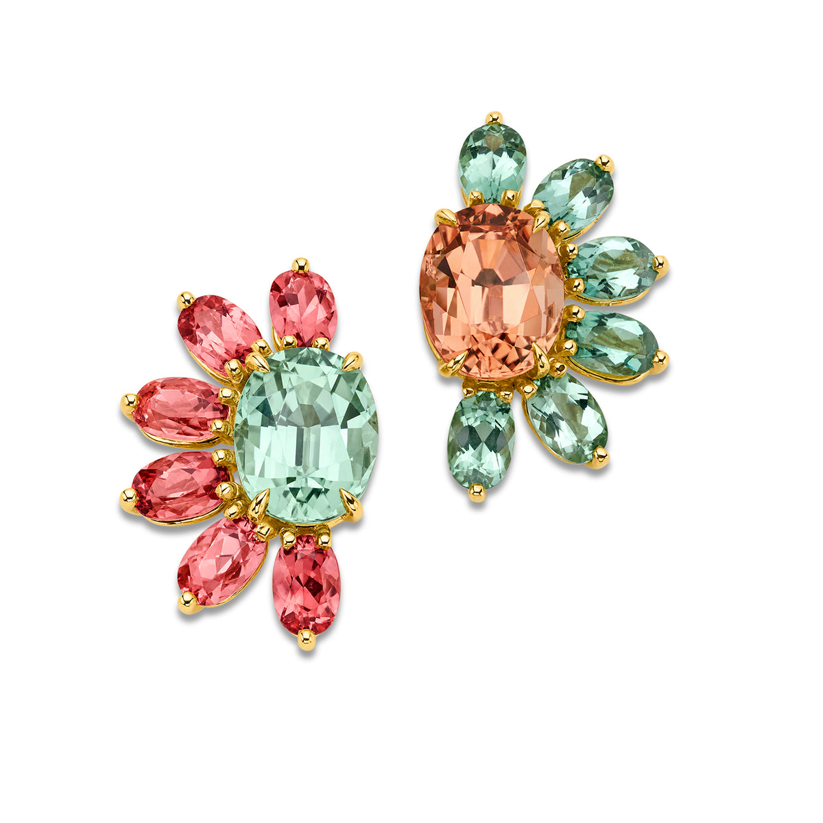 Fan Button Earrings