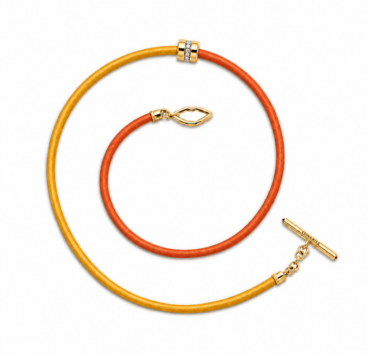 Yellow + Orange Leather Cord