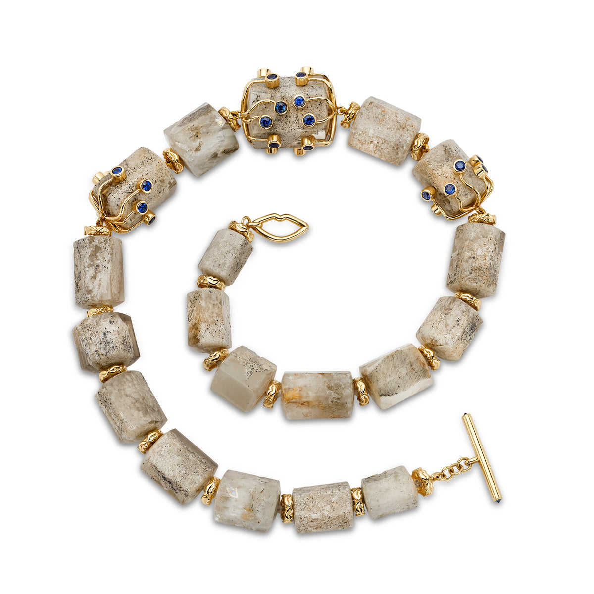 Garden Quartz Eye Lash Beaded Cap Necklace