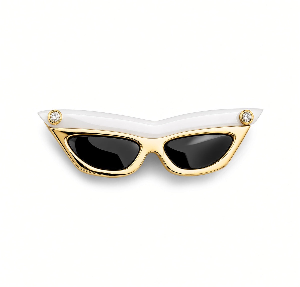 Lg Sunglasses Pendant with White Agate and Black Onyx