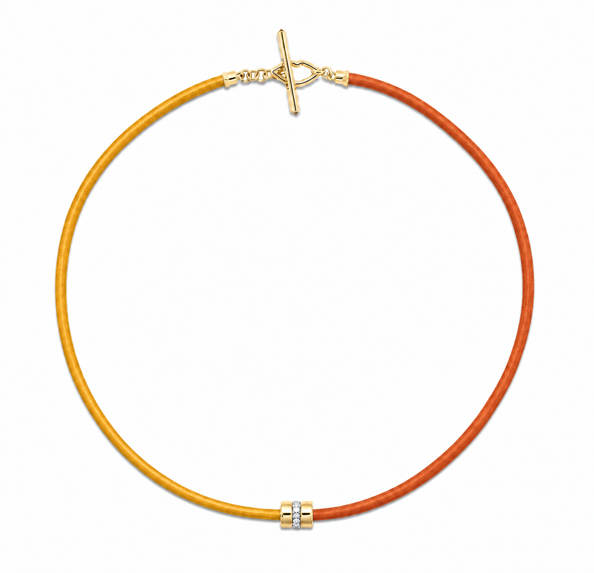 Yellow + Orange Leather Cord