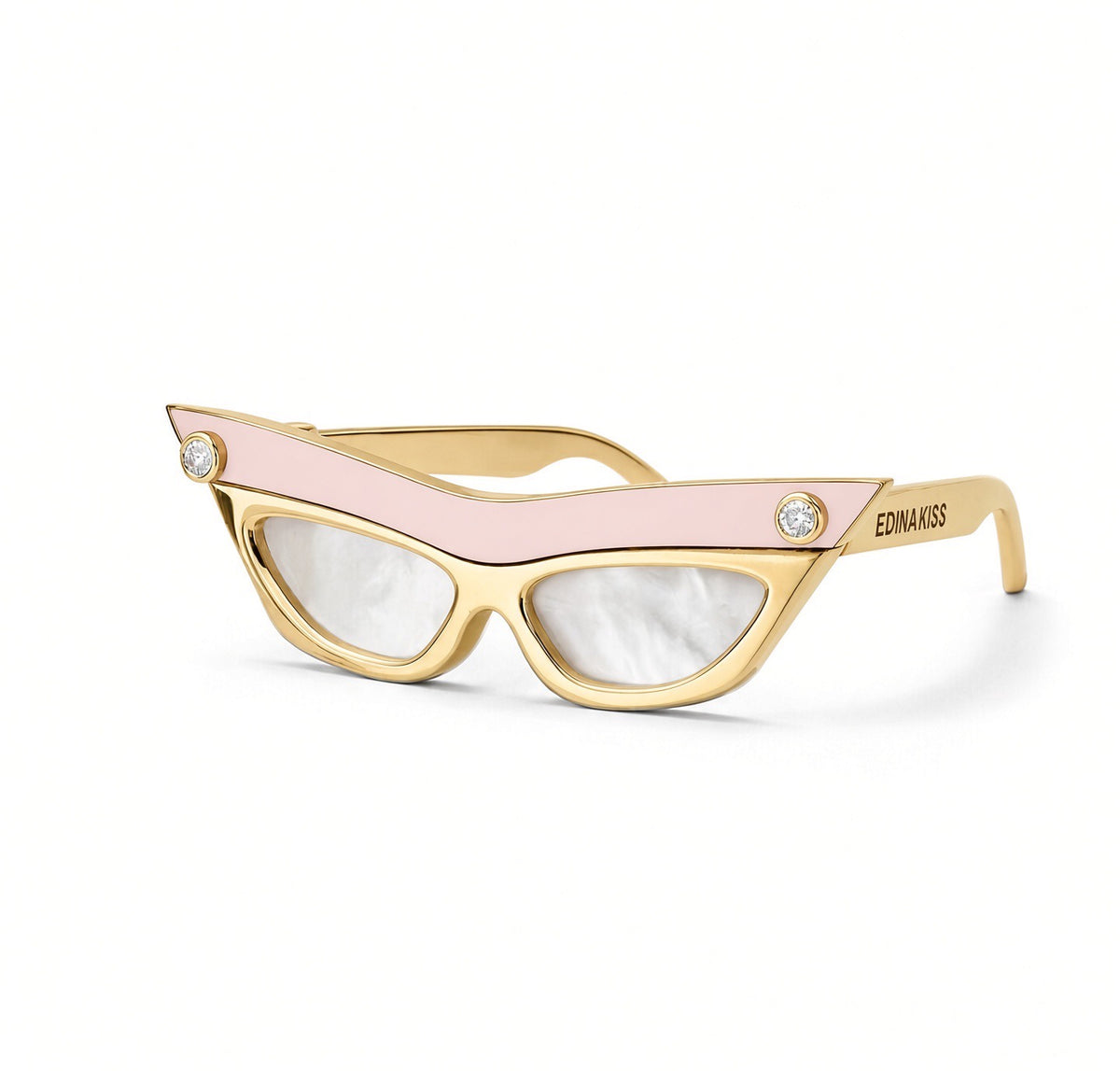 Lg Sunglasses Pendant with Pink Opal