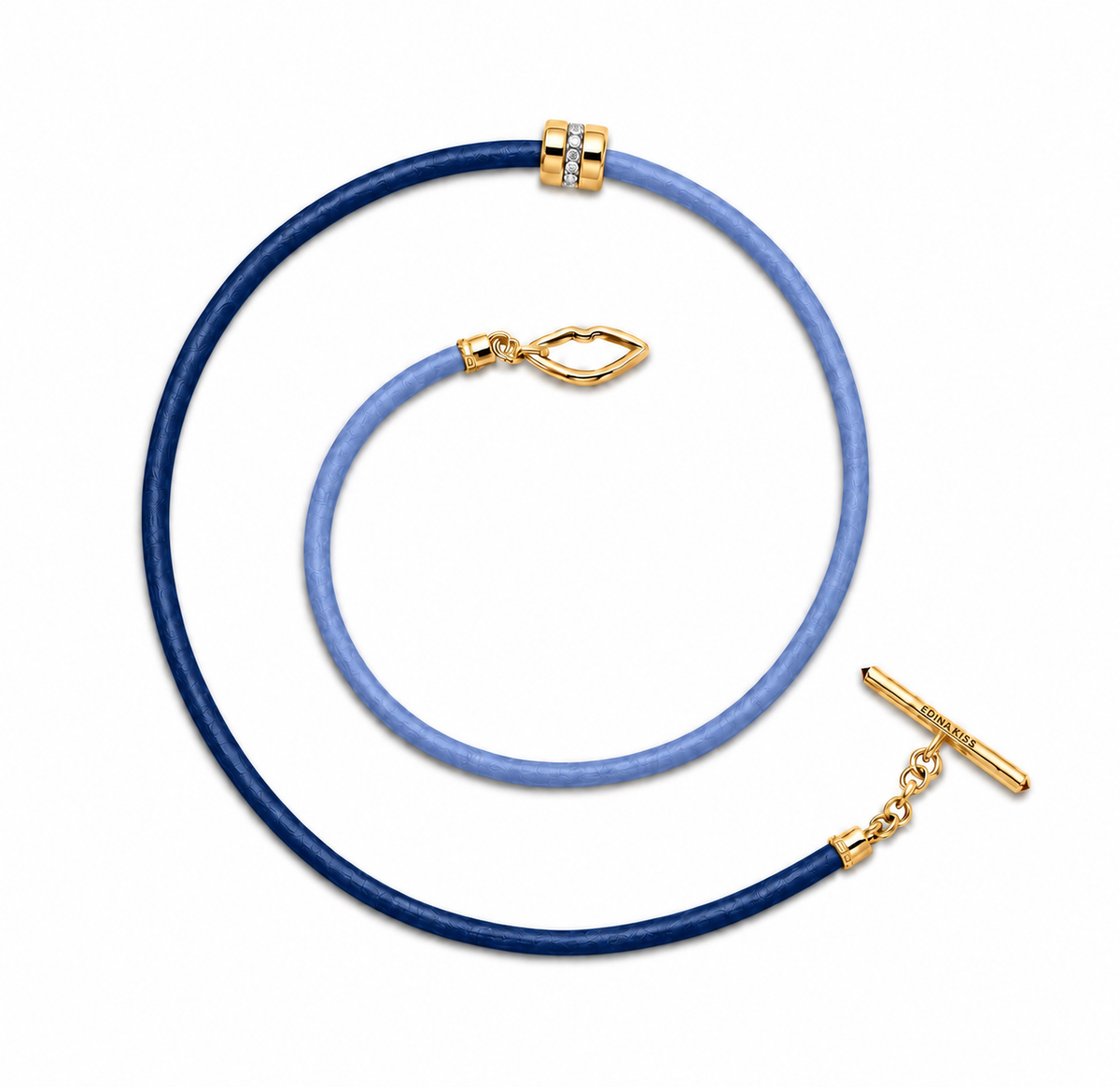 Dark + Light Blue Leather Cord
