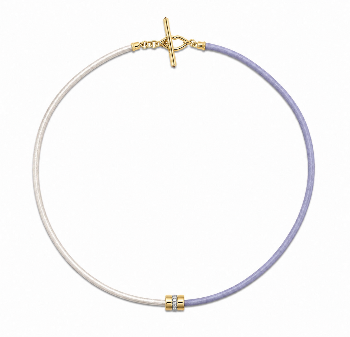 White + Violet Leather Cord