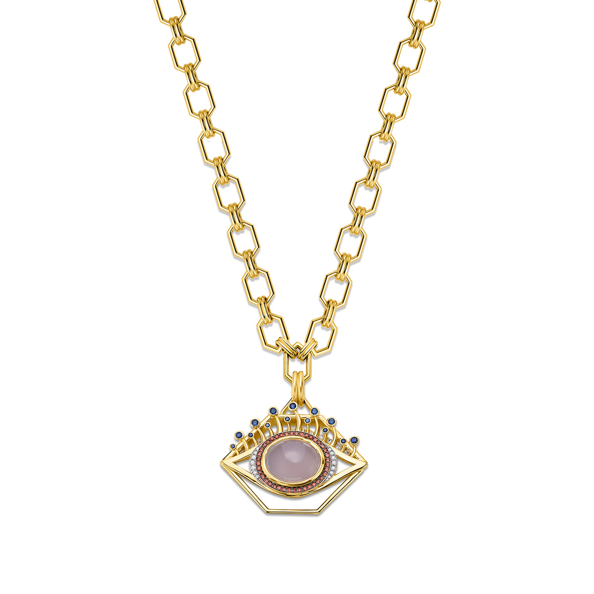 Small Purple Chalcedony Eye Pendant