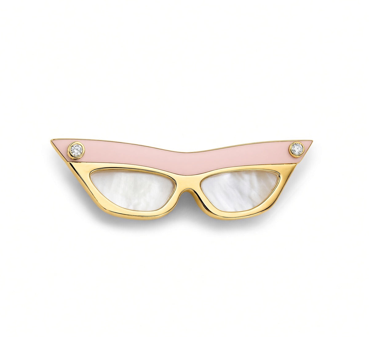 Lg Sunglasses Pendant with Pink Opal
