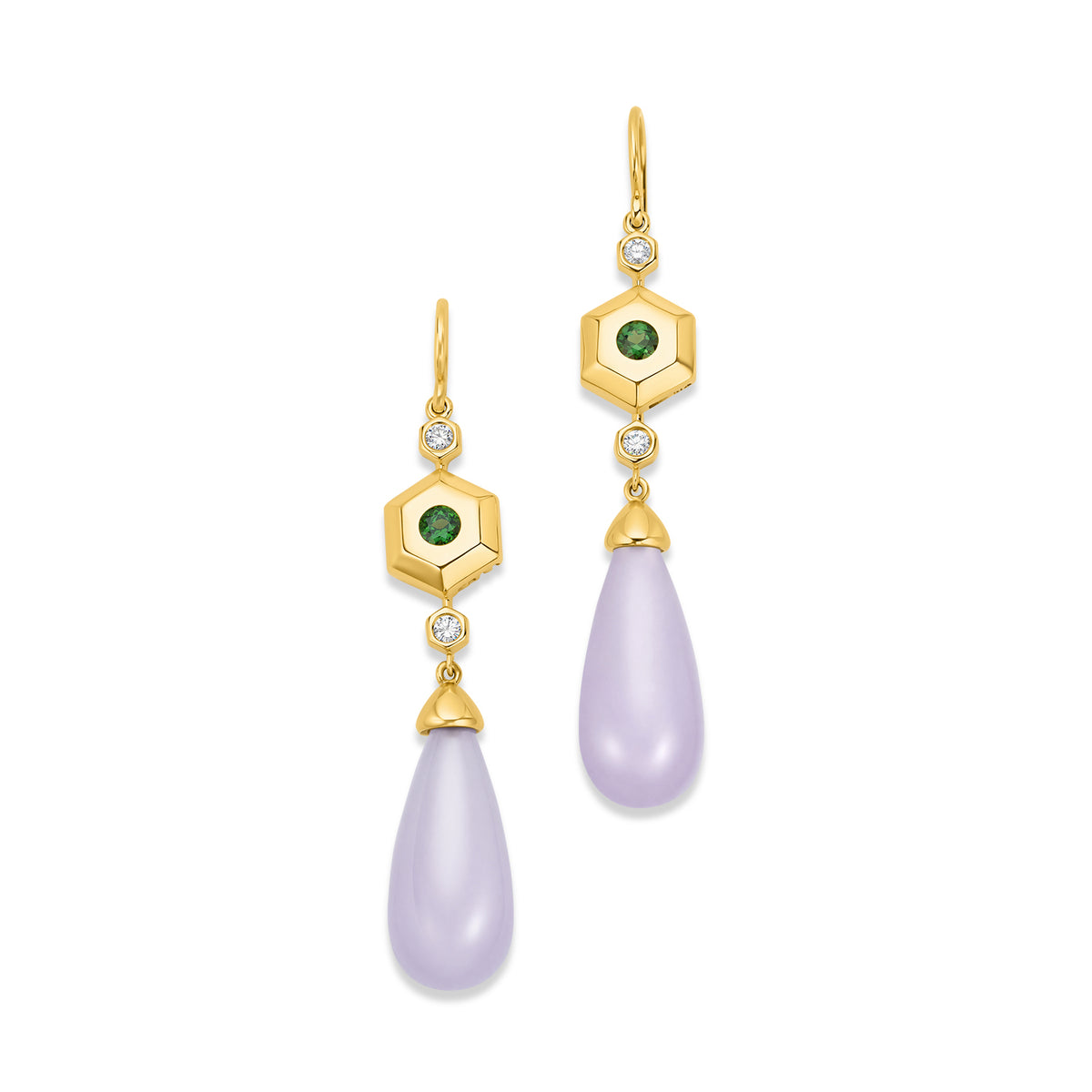 Purple Chalcedony Drop Earrings