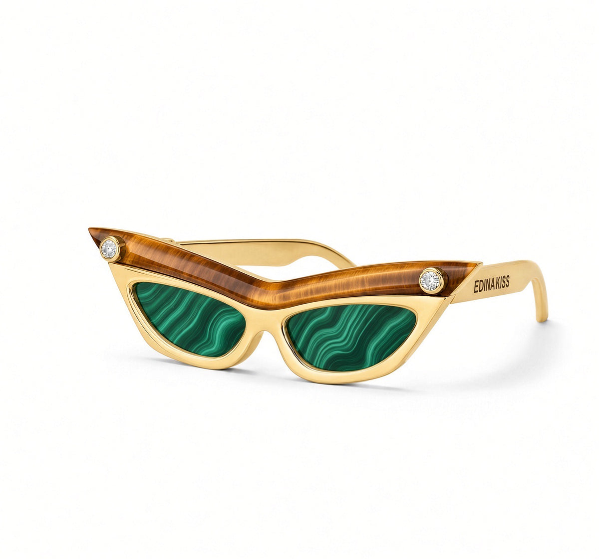 Lg Sunglasses Pendant with Malachite and Tiger Eye