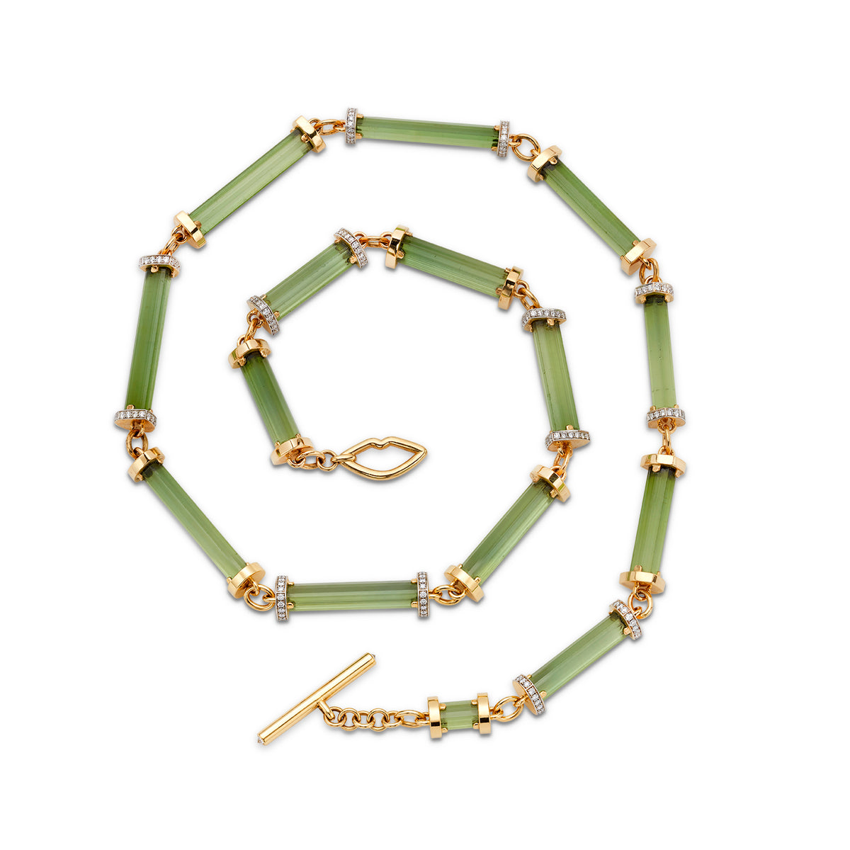 Green Tourmaline Bar Necklace
