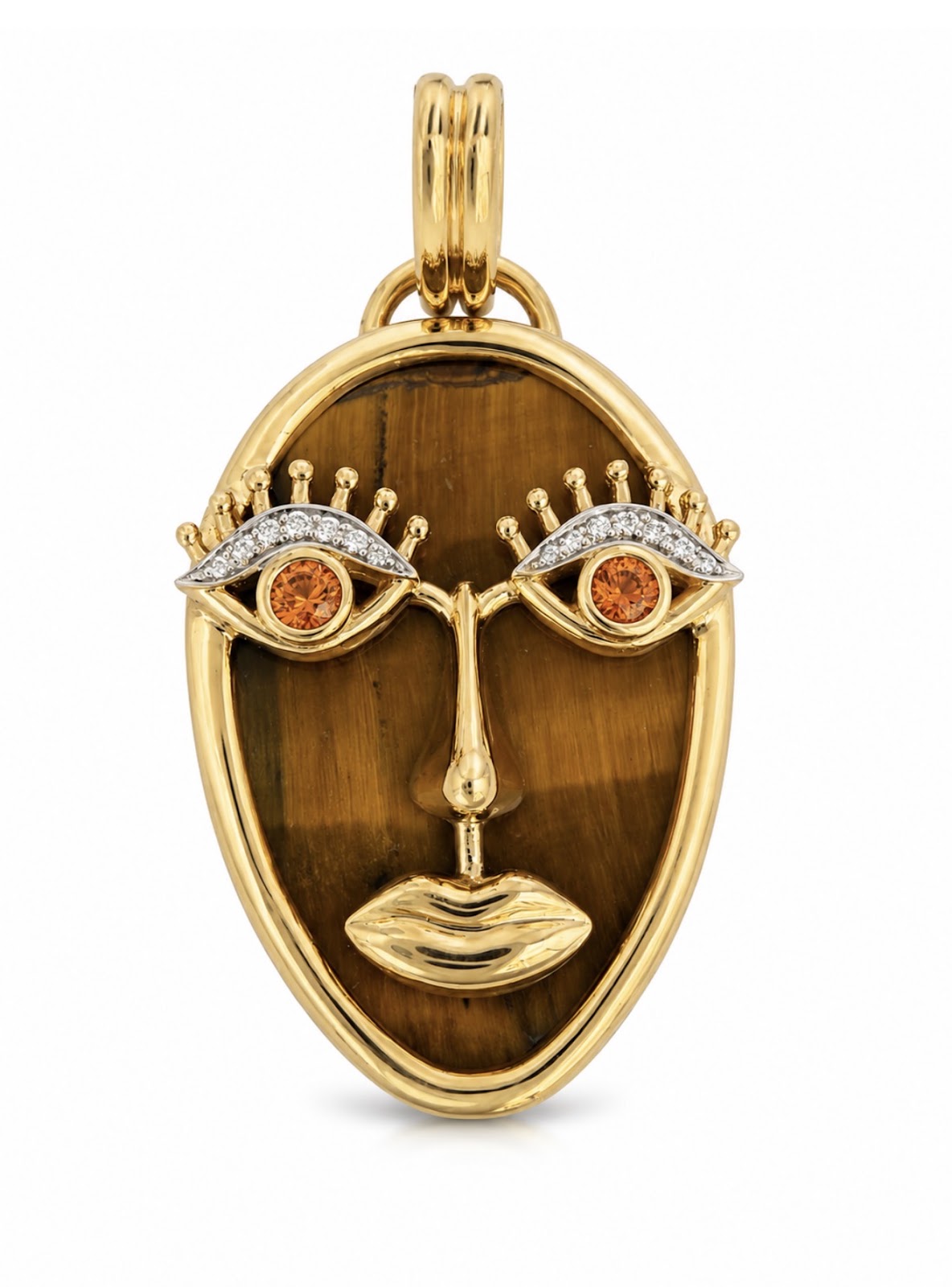 Single Faced Pendant with Tiger Eye