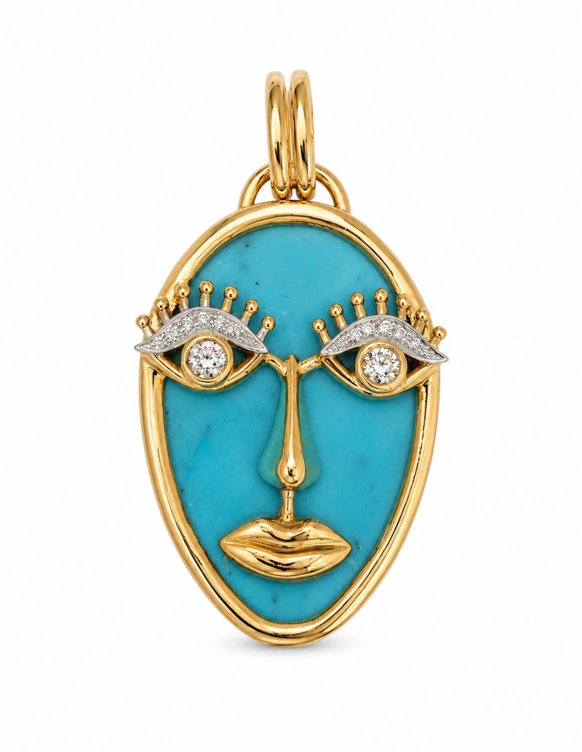 Single Faced Pendant with Turquoise