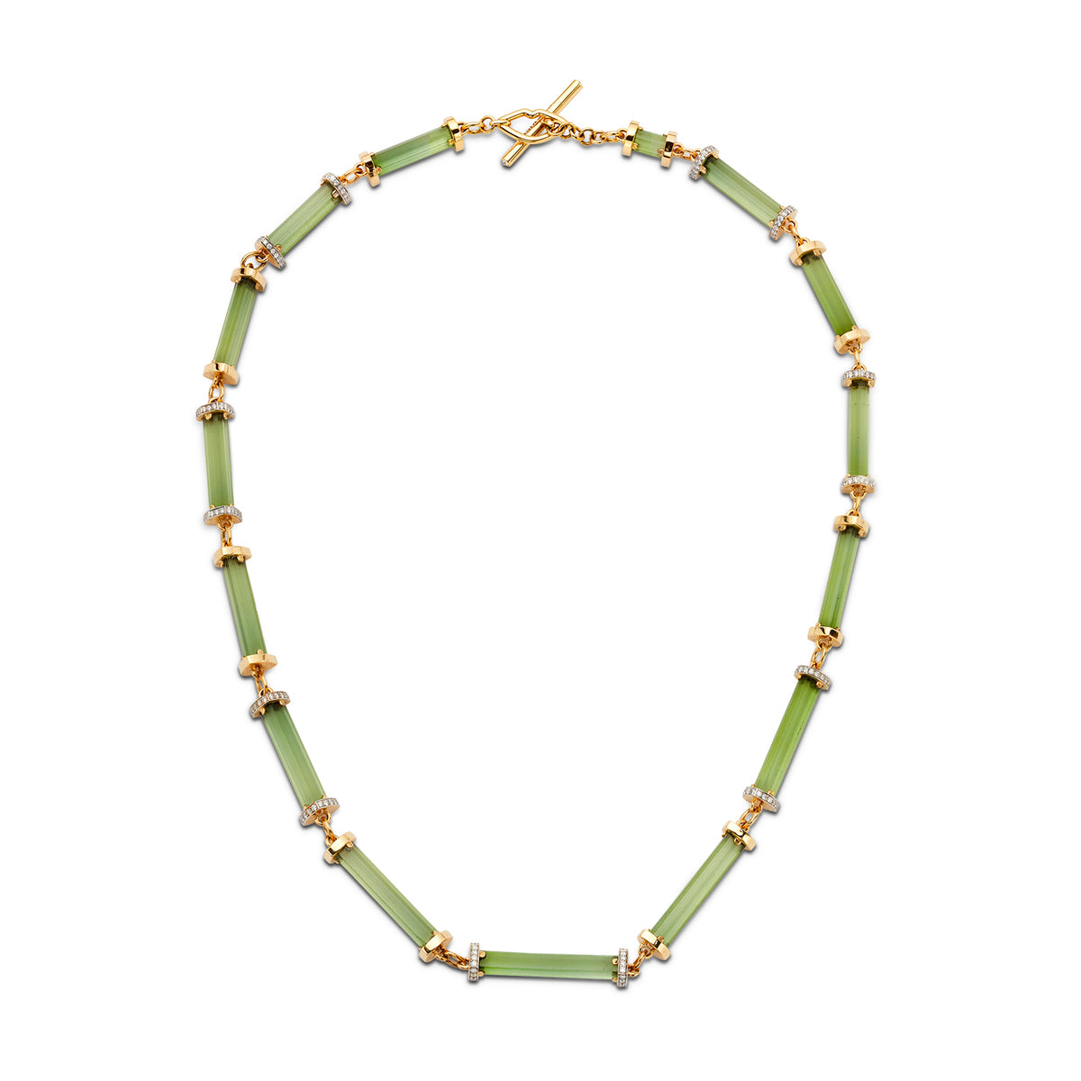 Green Tourmaline Bar Necklace