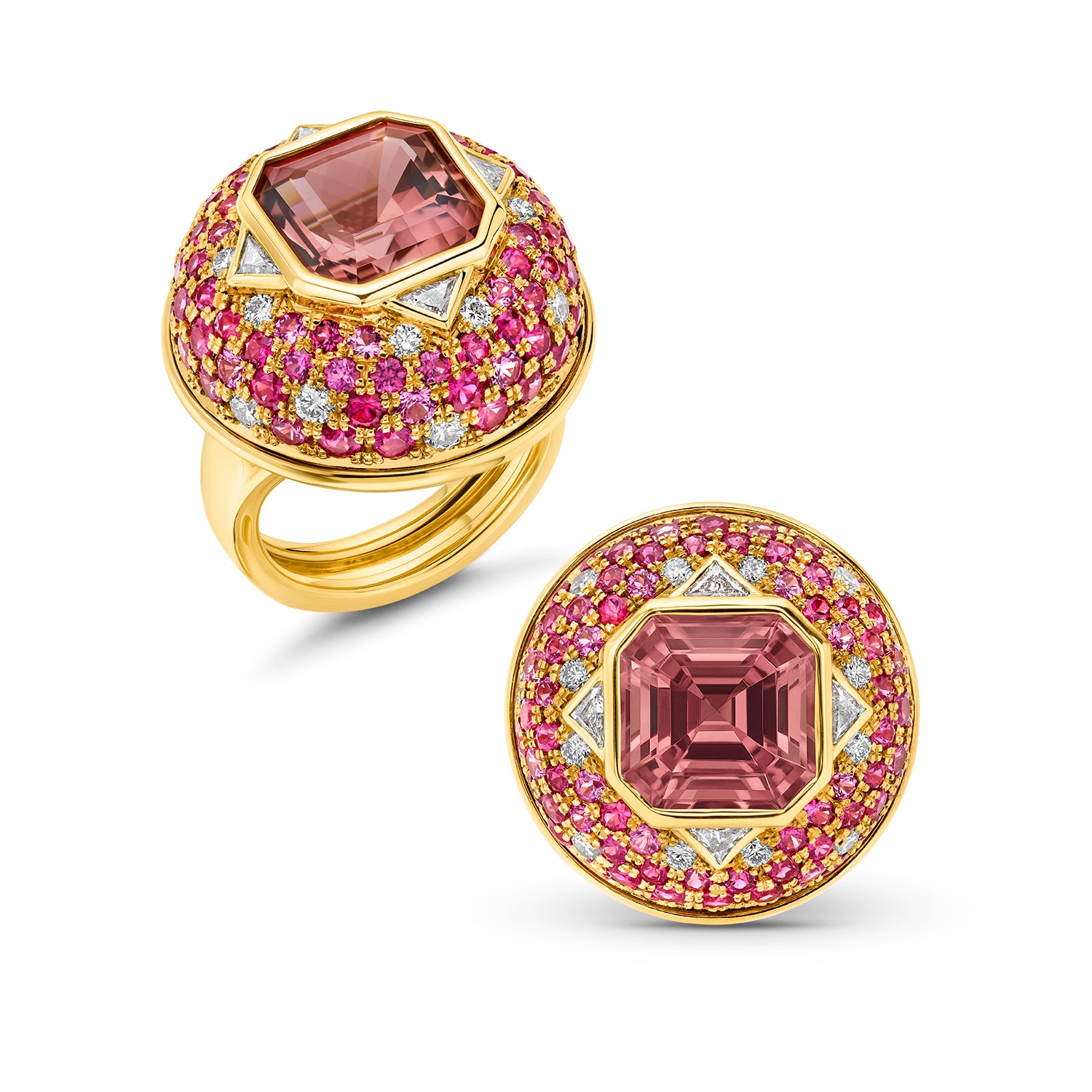 Octagon Gemstone Ring