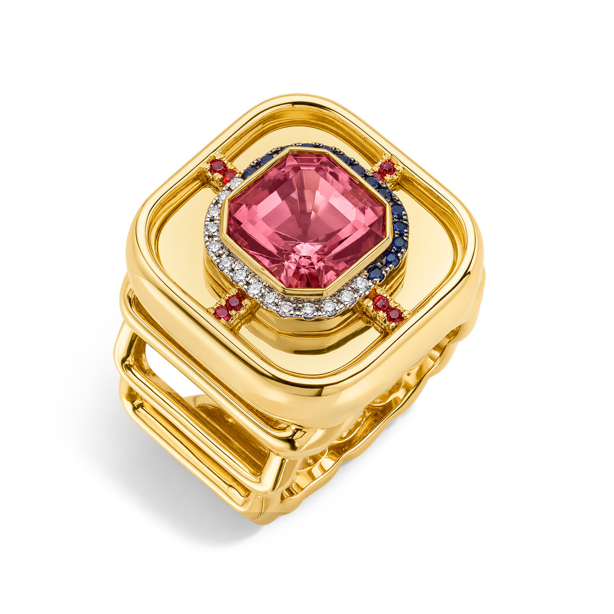 Small Art Deco Ring with Pink Tourmaline