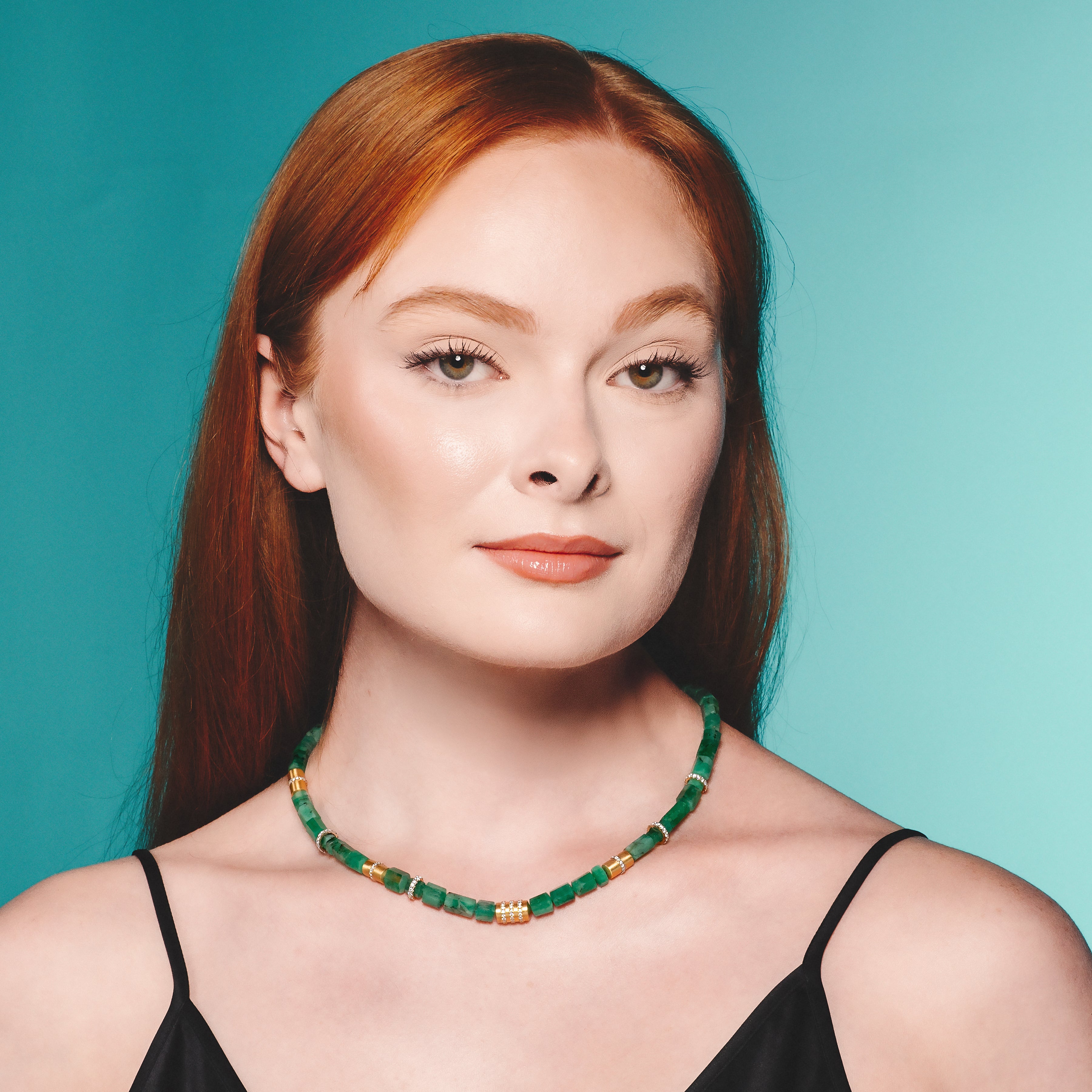 Large Emerald Beaded Necklace